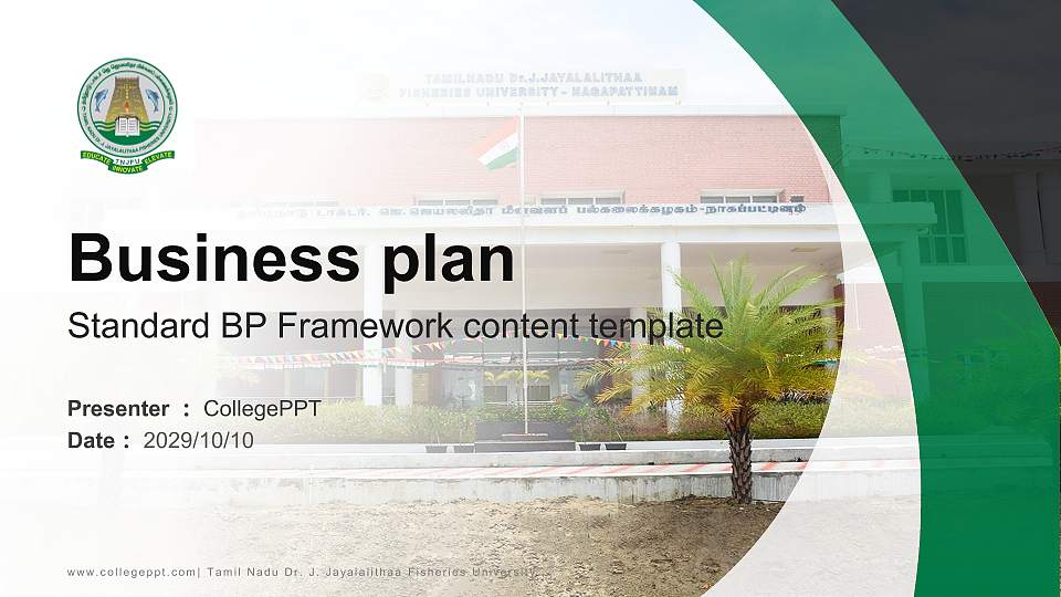 Tamil Nadu Dr. J. Jayalalithaa Fisheries University Competition/Entrepreneurship Contest PPT Template16:9 ratio PPT effect preview image