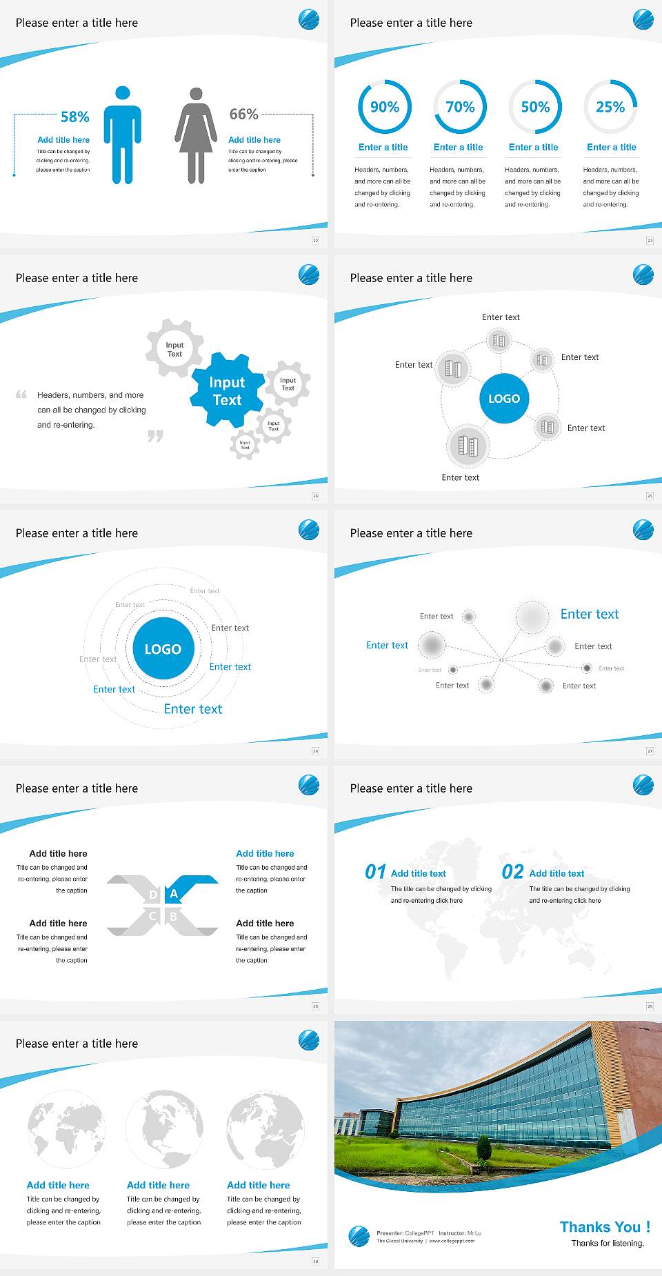 The Glocal University Course/Courseware Creation PPT Template4:3 ratio PPT effect preview image4