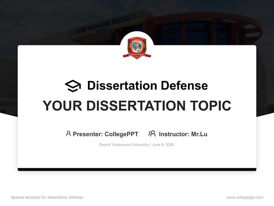 Swami Vivekanand University Graduation Thesis Defense PPT Template4:3 ratio PPT effect preview image7