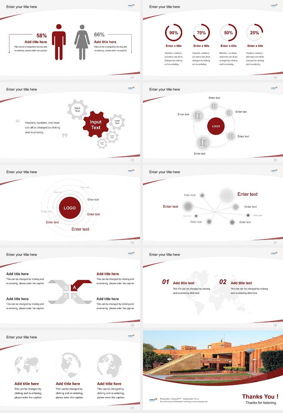 The LNM Institute of Information Technology Course/Courseware Creation PPT Template16:9 ratio PPT effect preview image4