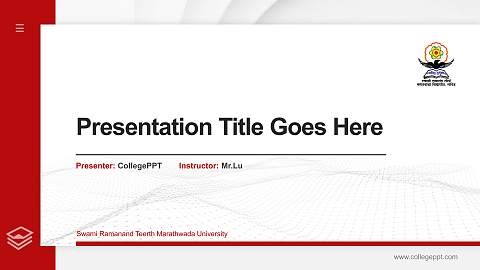 Swami Ramanand Teerth Marathwada University Thesis Proposal/Graduation Defense PPT Template