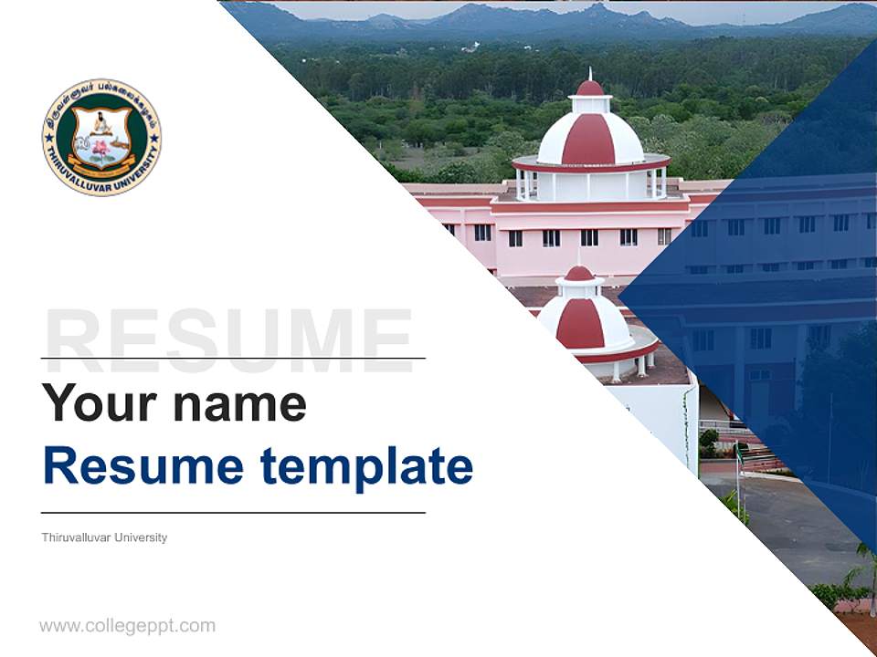 Thiruvalluvar University Resume PPT Template4:3 ratio PPT effect preview image5