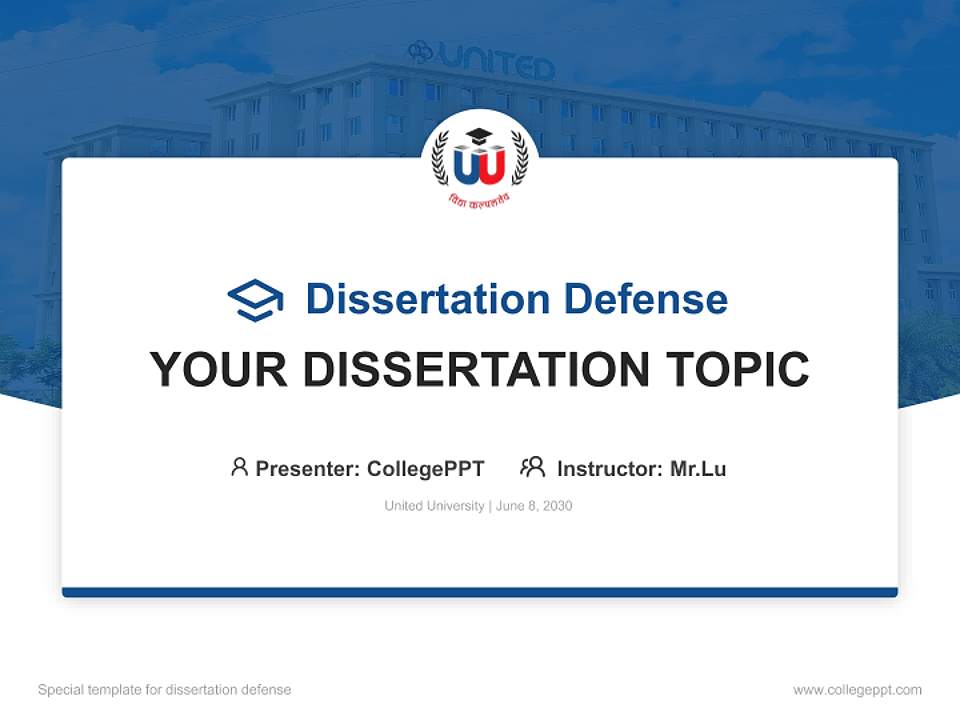 United University Graduation Thesis Defense PPT Template4:3 ratio PPT effect preview image7