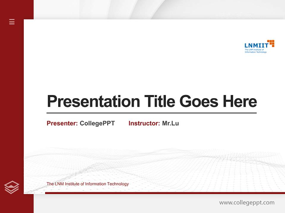 The LNM Institute of Information Technology Thesis Proposal/Graduation Defense PPT Template4:3 ratio PPT effect preview image5