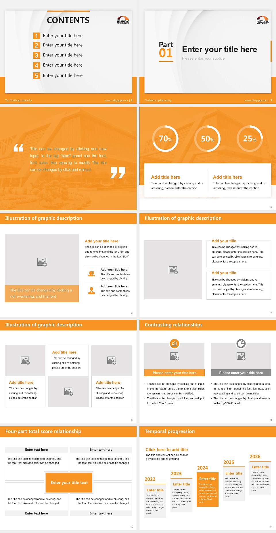 The Northcap University Thesis Proposal/Graduation Defense PPT Template4:3 ratio PPT effect preview image2