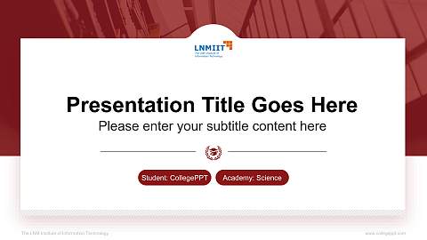 The LNM Institute of Information Technology National Scholarship Defense PPT Template