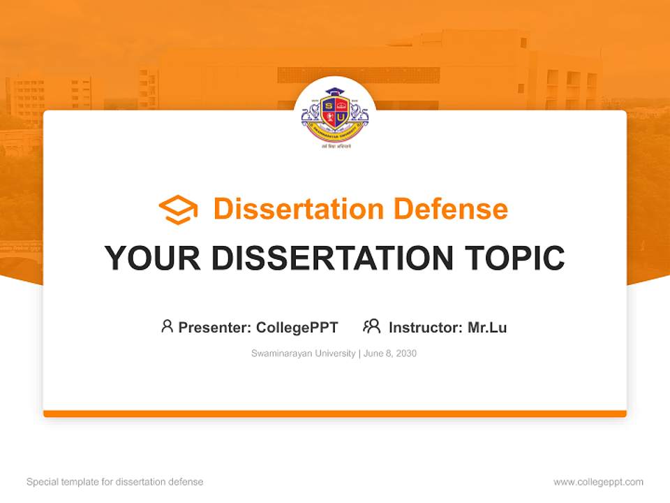 Swaminarayan University Graduation Thesis Defense PPT Template4:3 ratio PPT effect preview image7