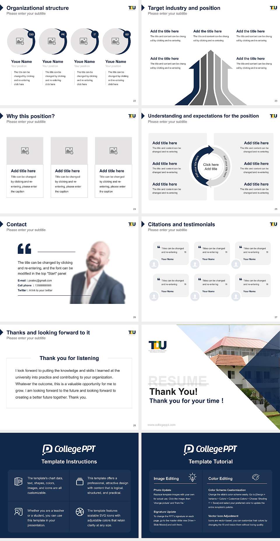 The University of Trans-Disciplinary Health Sciences and Technology Resume PPT Template4:3 ratio PPT effect preview image4