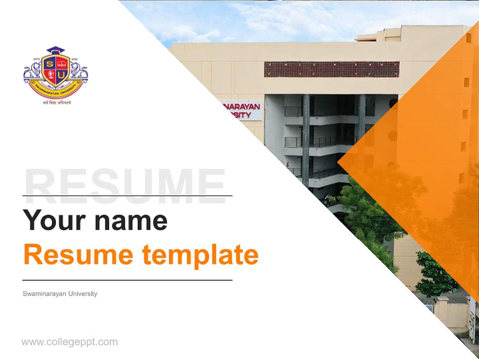 Swaminarayan University Resume PPT Template4:3 ratio PPT effect preview image5