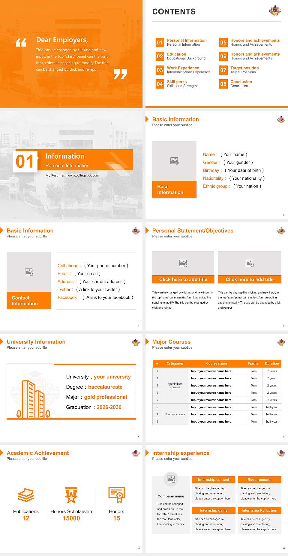 Swaminarayan University Resume PPT Template4:3 ratio PPT effect preview image2