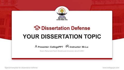 Swami Ramanand Teerth Marathwada University Graduation Thesis Defense PPT Template