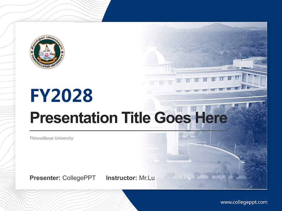 Thiruvalluvar University Academic Presentation/Research Findings Report PPT Template4:3 ratio PPT effect preview image5