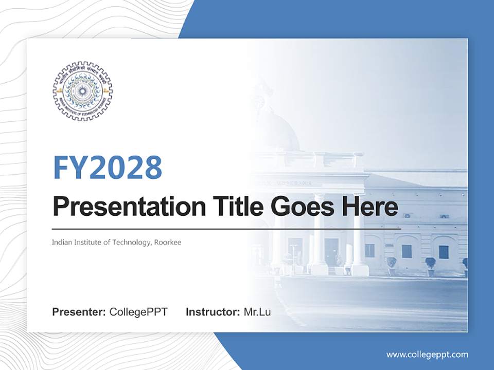 Indian Institute of Technology, Roorkee Academic Presentation/Research Findings Report PPT Template4:3 ratio PPT effect preview image5