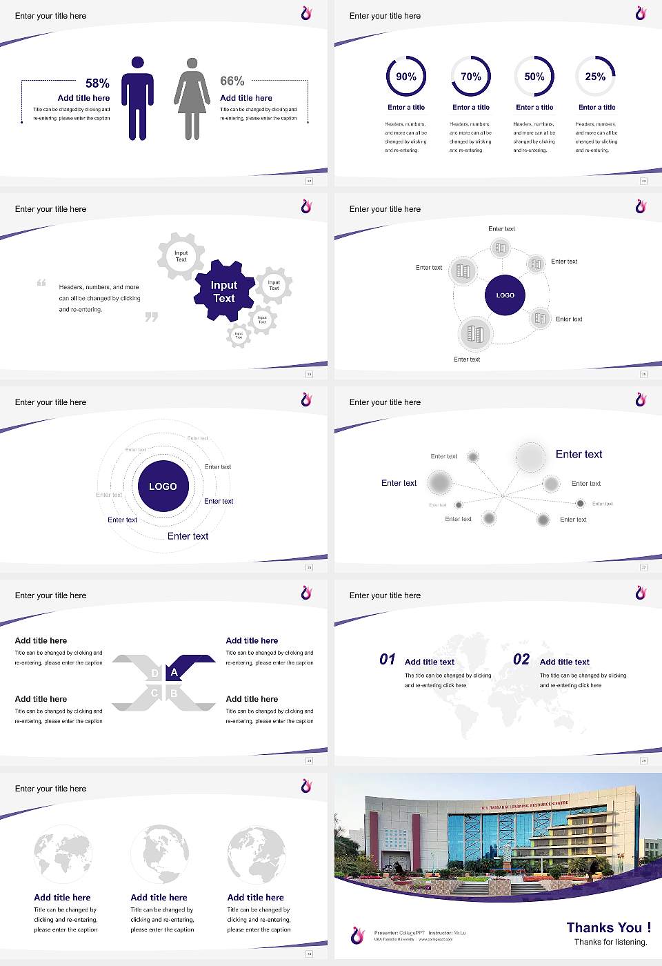 UKA Tarsadia University Course/Courseware Creation PPT Template16:9 ratio PPT effect preview image4