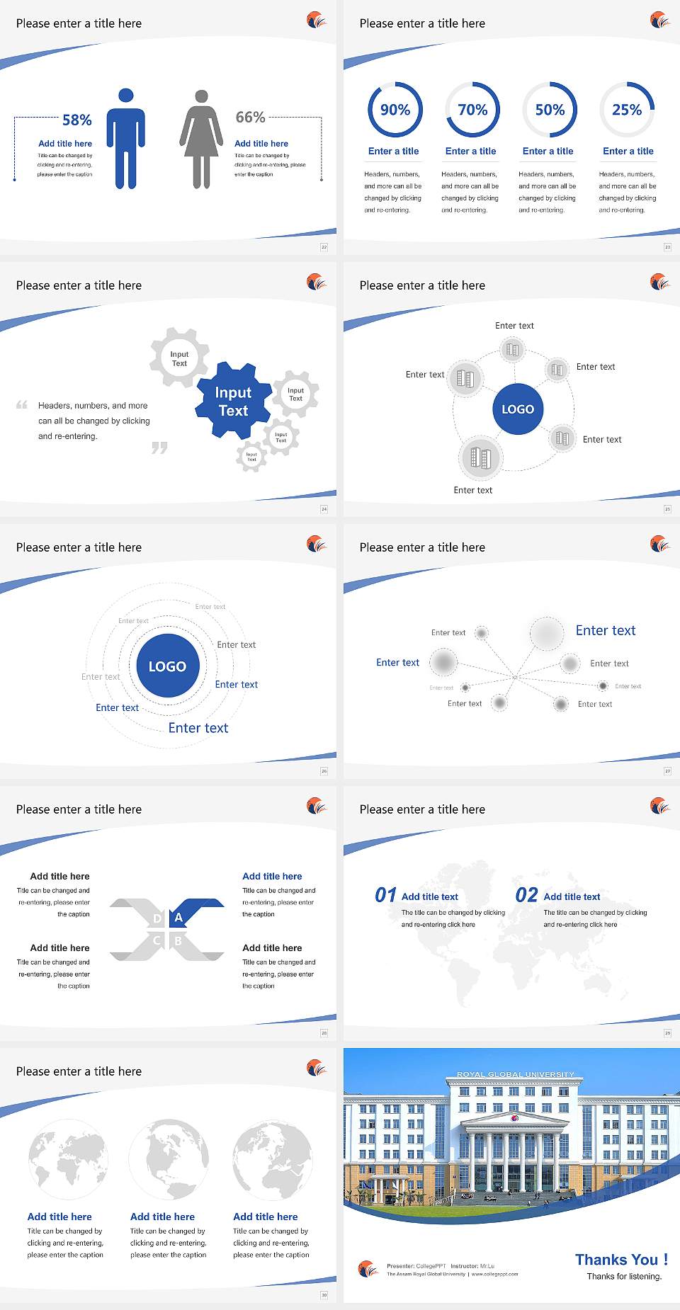 The Assam Royal Global University Course/Courseware Creation PPT Template4:3 ratio PPT effect preview image4