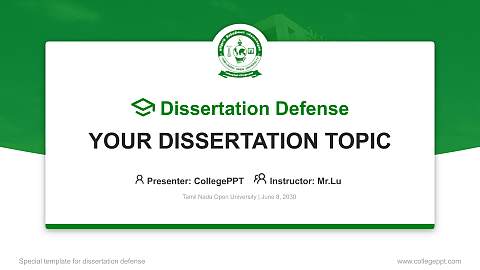 Tamil Nadu Open University Graduation Thesis Defense PPT Template