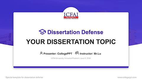 ICFAI University, Himachal Pradesh Graduation Thesis Defense PPT Template