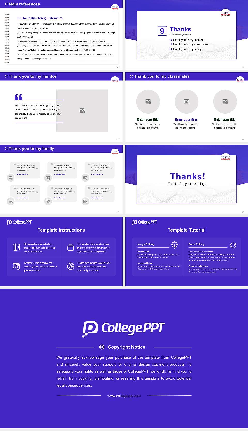 ICFAI University, Himachal Pradesh Graduation Thesis Defense PPT Template16:9 ratio PPT effect preview image7