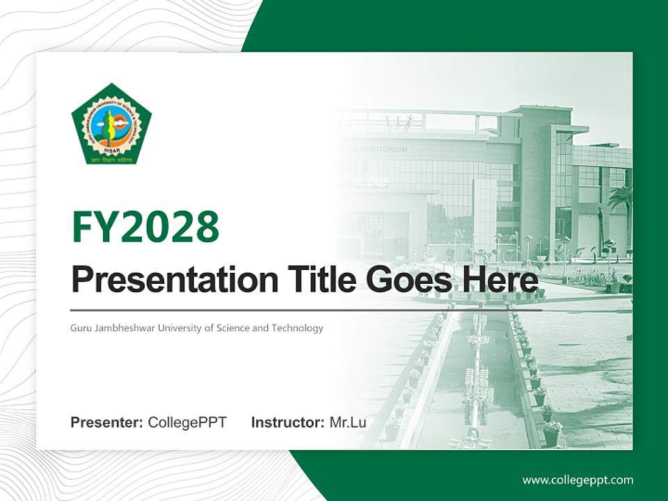 Guru Jambheshwar University of Science and Technology Academic Presentation/Research Findings Report PPT Template4:3 ratio PPT effect preview image5