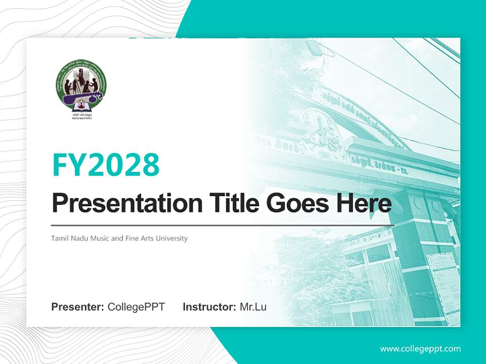 Tamil Nadu Music and Fine Arts University Academic Presentation/Research Findings Report PPT Template4:3 ratio PPT effect preview image5