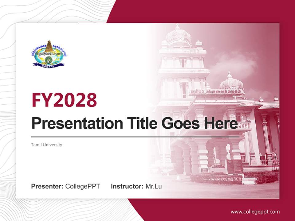 Tamil University Academic Presentation/Research Findings Report PPT Template4:3 ratio PPT effect preview image5