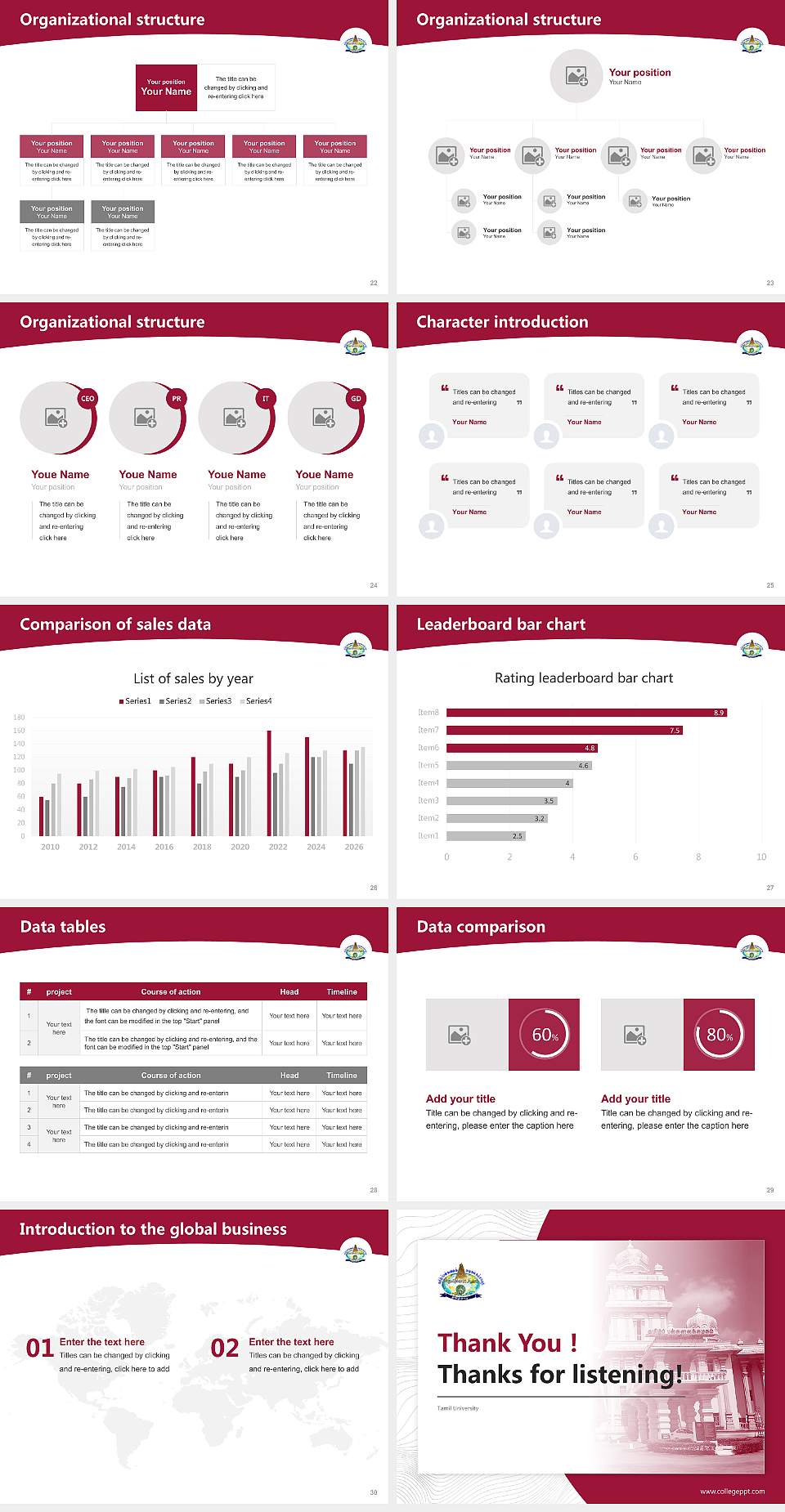 Tamil University Academic Presentation/Research Findings Report PPT Template4:3 ratio PPT effect preview image4