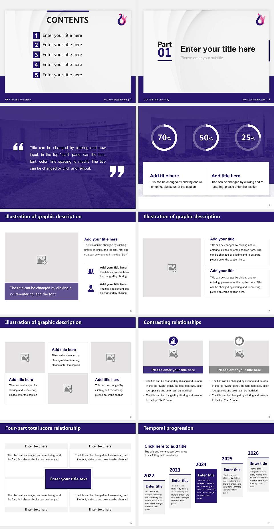 UKA Tarsadia University Thesis Proposal/Graduation Defense PPT Template4:3 ratio PPT effect preview image2