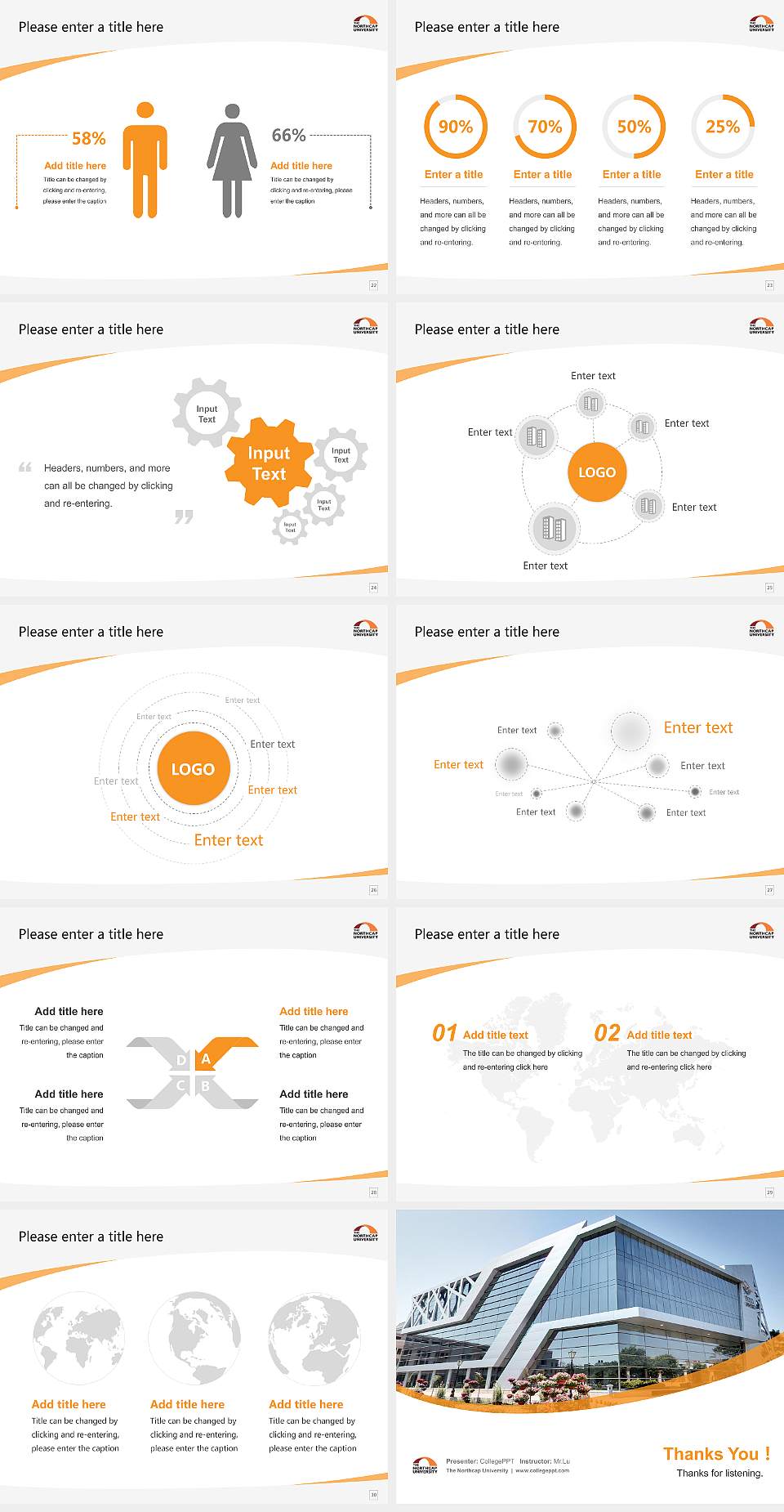 The Northcap University Course/Courseware Creation PPT Template4:3 ratio PPT effect preview image4