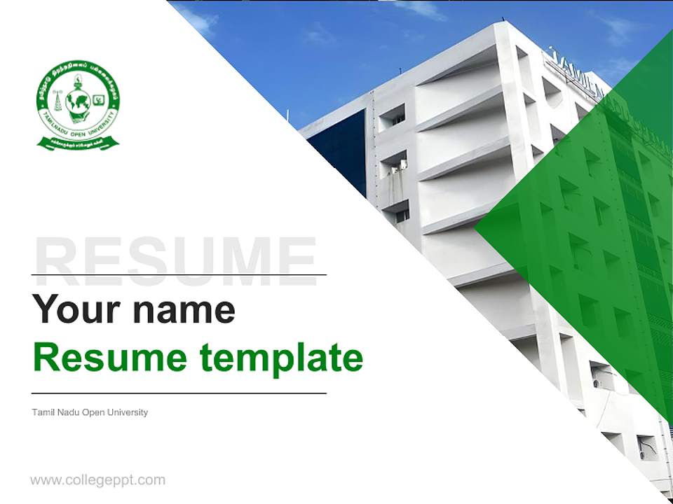 Tamil Nadu Open University Resume PPT Template4:3 ratio PPT effect preview image5