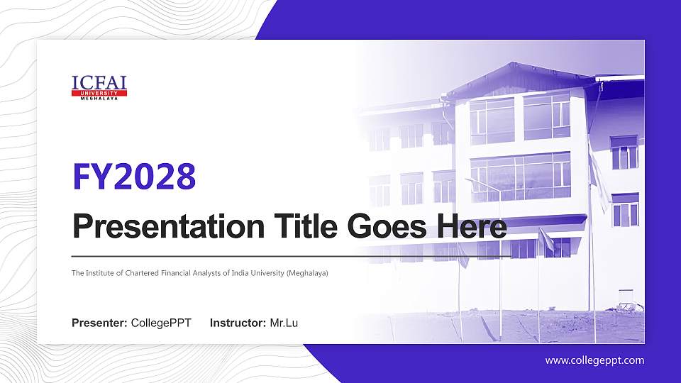 The Institute of Chartered Financial Analysts of India University (Meghalaya) Academic Presentation/Research Findings Report PPT Template16:9 ratio PPT effect preview image