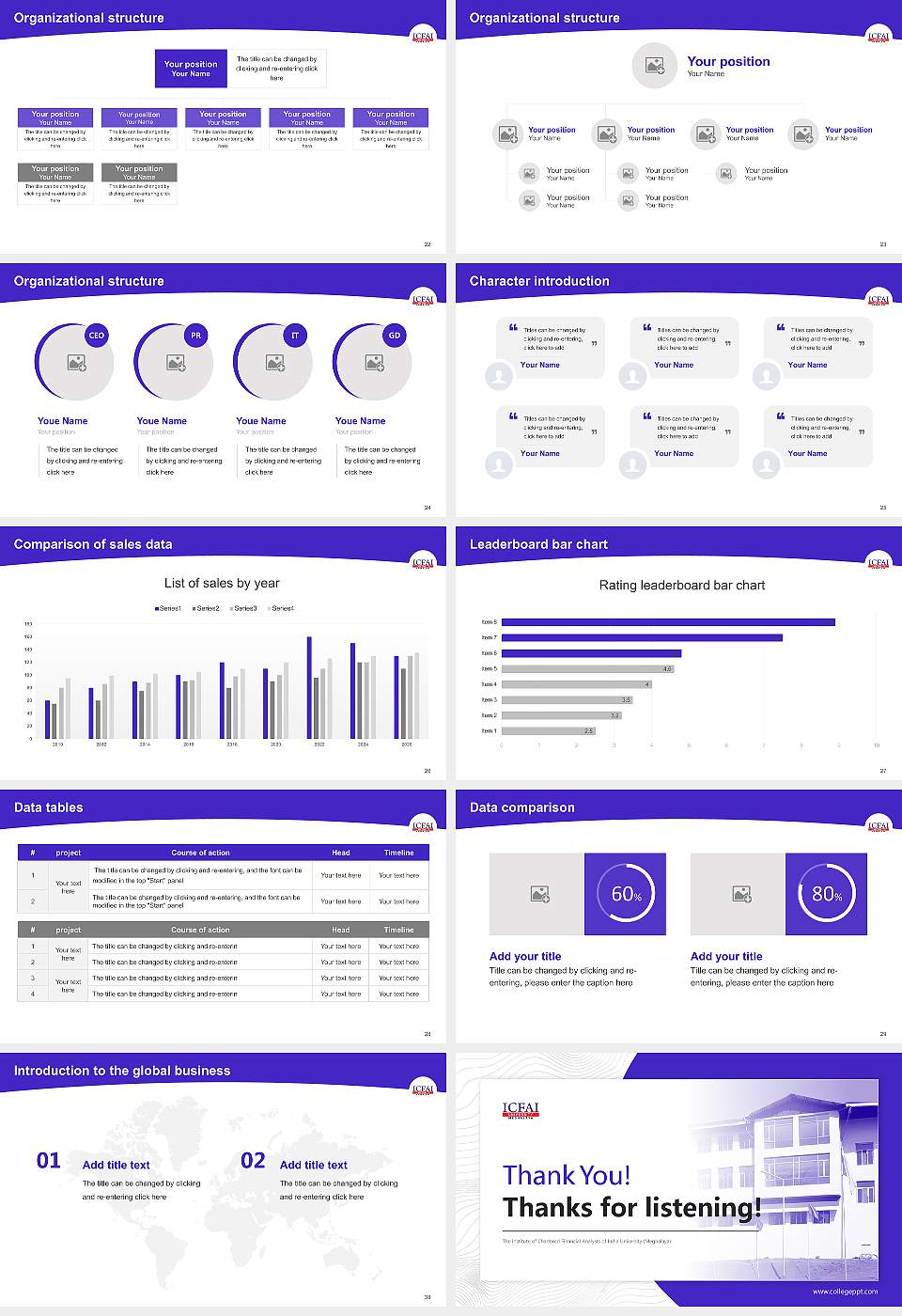 The Institute of Chartered Financial Analysts of India University (Meghalaya) Academic Presentation/Research Findings Report PPT Template16:9 ratio PPT effect preview image4