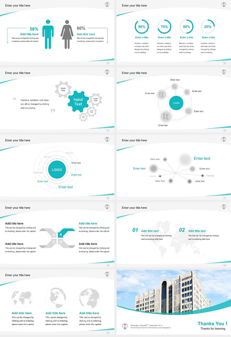 The West Bengal University of Health Sciences Course/Courseware Creation PPT Template16:9 ratio PPT effect preview image4