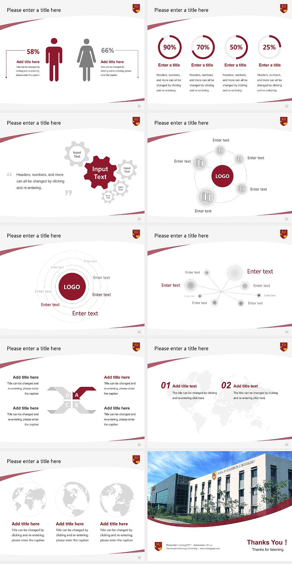 The Assam Kaziranga University Course/Courseware Creation PPT Template4:3 ratio PPT effect preview image4