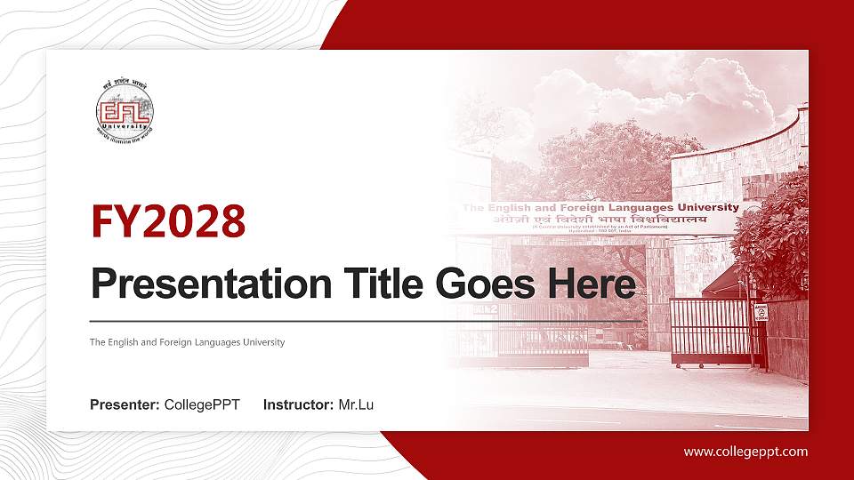 The English and Foreign Languages University Academic Presentation/Research Findings Report PPT Template16:9 ratio PPT effect preview image