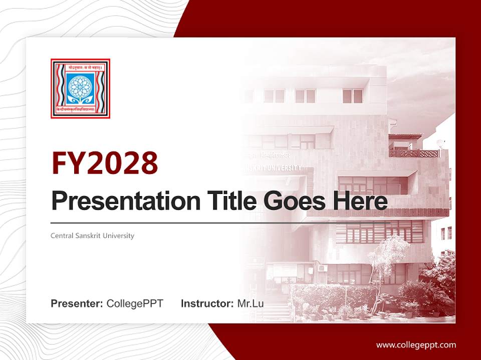 Central Sanskrit University Academic Presentation/Research Findings Report PPT Template4:3 ratio PPT effect preview image5