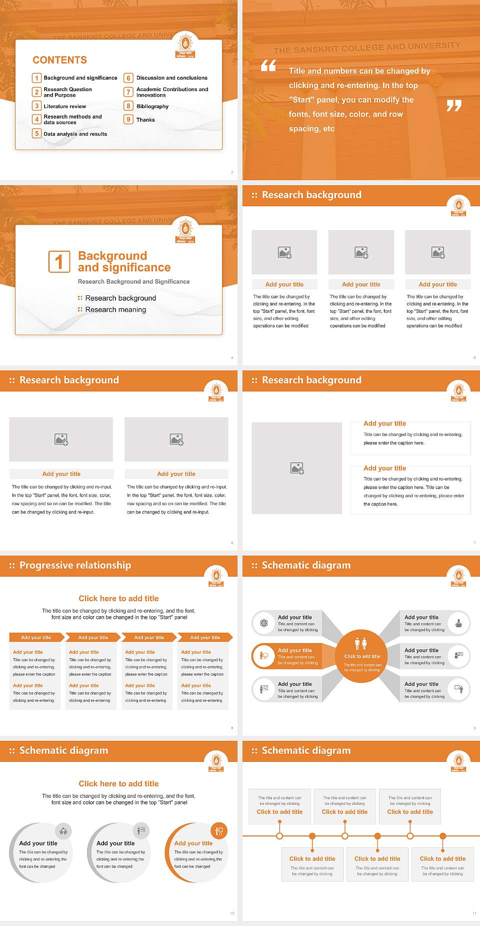 The Sanskrit College and University Graduation Thesis Defense PPT Template4:3 ratio PPT effect preview image2