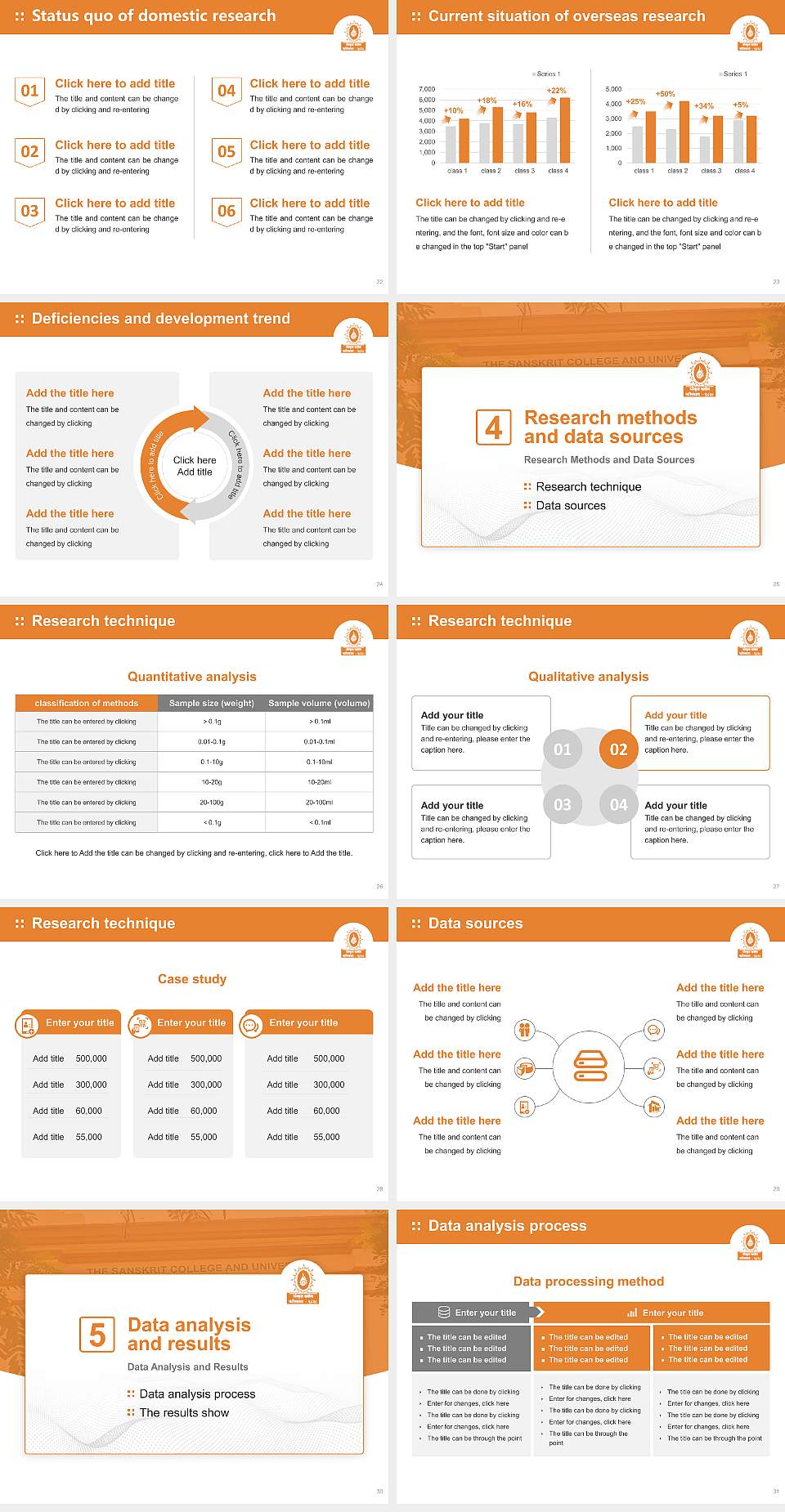 The Sanskrit College and University Graduation Thesis Defense PPT Template4:3 ratio PPT effect preview image4