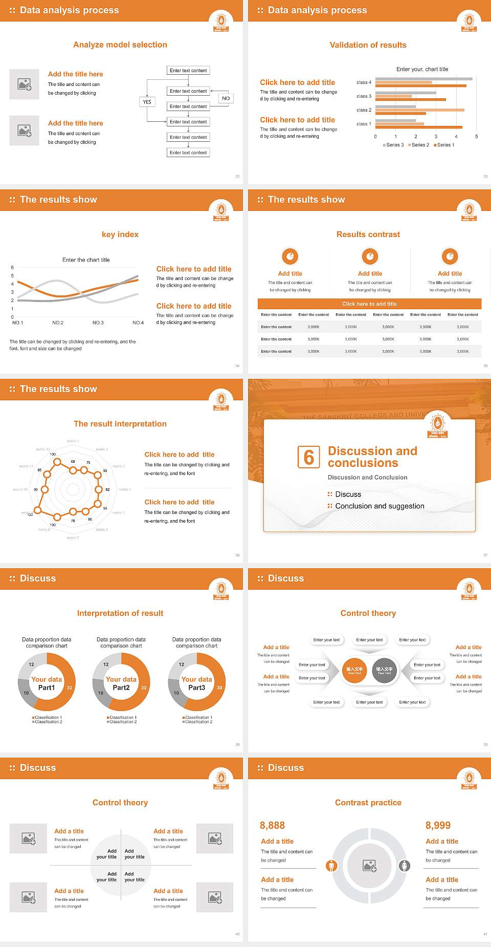 The Sanskrit College and University Graduation Thesis Defense PPT Template4:3 ratio PPT effect preview image5