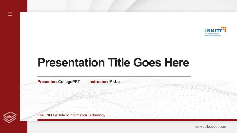 The LNM Institute of Information Technology Thesis Proposal/Graduation Defense PPT Template16:9 ratio PPT effect preview image