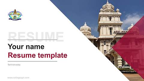 Tamil University Resume PPT Template