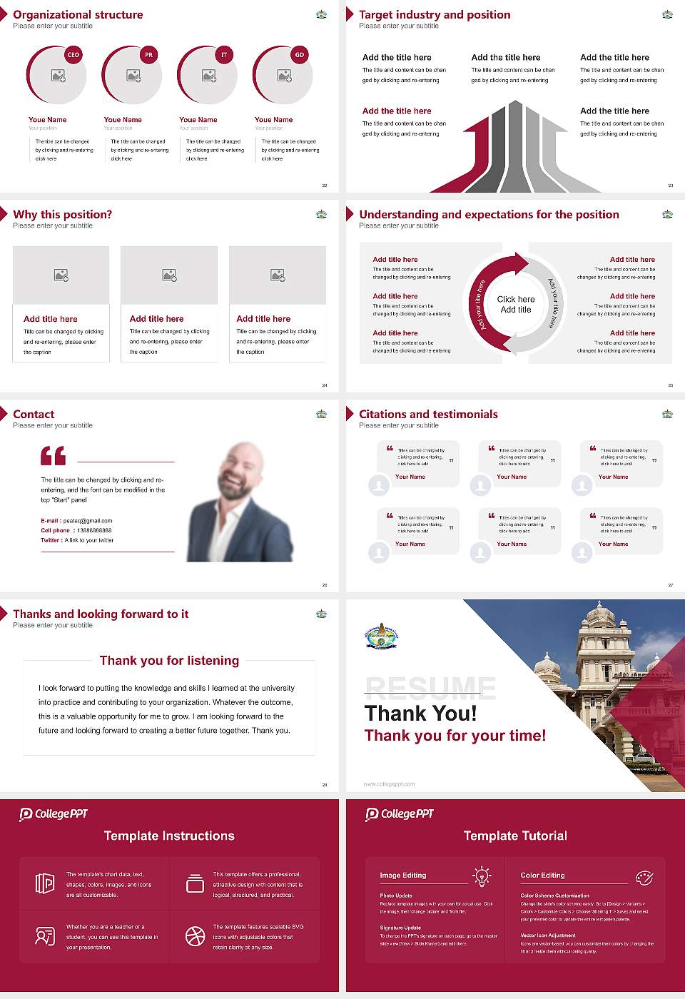 Tamil University Resume PPT Template16:9 ratio PPT effect preview image4