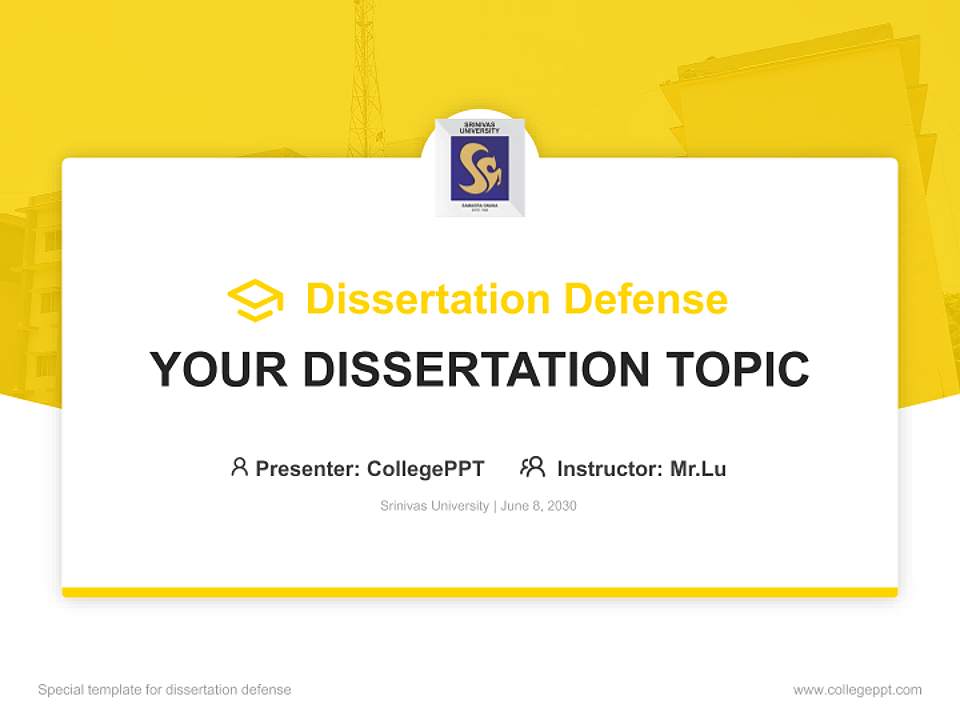 Srinivas University Graduation Thesis Defense PPT Template4:3 ratio PPT effect preview image7