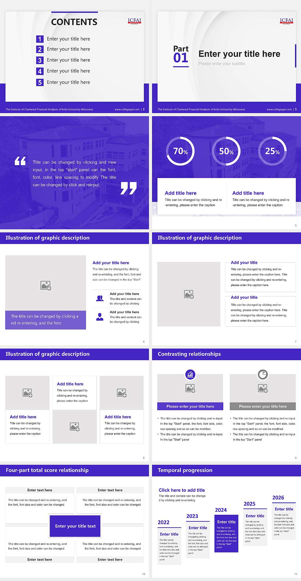 The Institute of Chartered Financial Analysts of India University (Mizoram) Thesis Proposal/Graduation Defense PPT Template4:3 ratio PPT effect preview image2