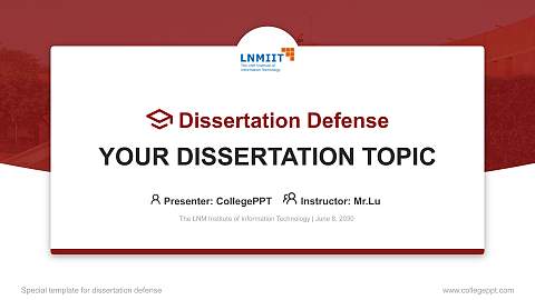 The LNM Institute of Information Technology Graduation Thesis Defense PPT Template