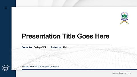 Tamil Nadu Dr. M.G.R. Medical University Thesis Proposal/Graduation Defense PPT Template