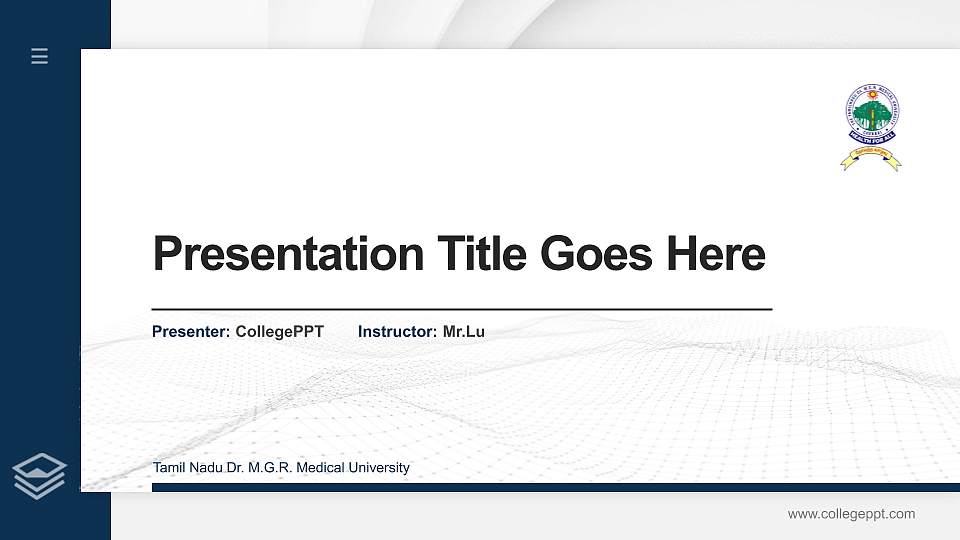 Tamil Nadu Dr. M.G.R. Medical University Thesis Proposal/Graduation Defense PPT Template16:9 ratio PPT effect preview image