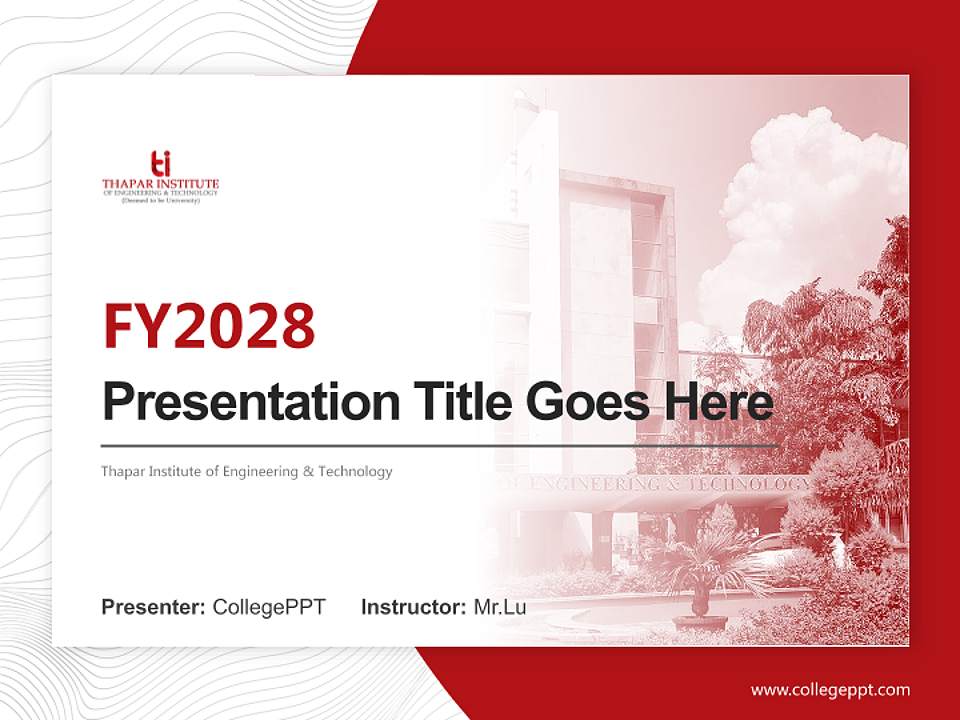 Thapar Institute of Engineering & Technology Academic Presentation/Research Findings Report PPT Template4:3 ratio PPT effect preview image5