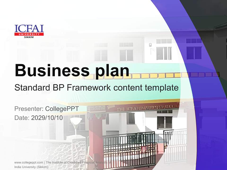 The Institute of Chartered Financial Analysts of India University (Sikkim) Competition/Entrepreneurship Contest PPT Template4:3 ratio PPT effect preview image9