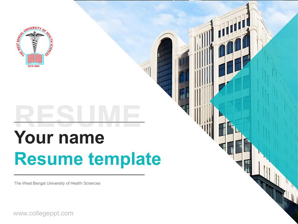 The West Bengal University of Health Sciences Resume PPT Template4:3 ratio PPT effect preview image5