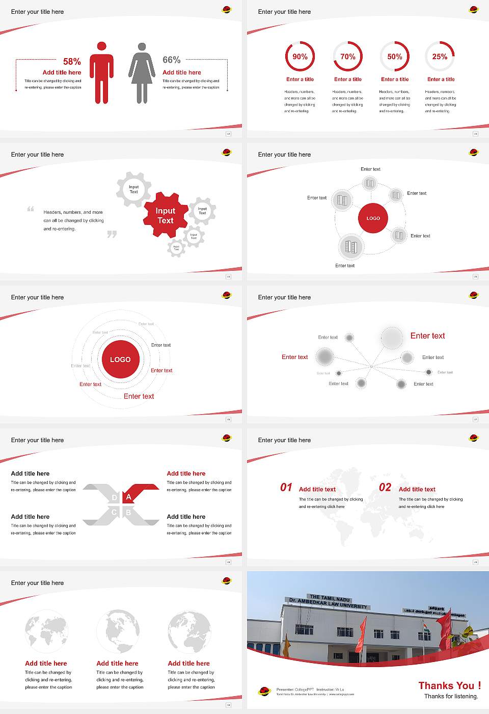 Tamil Nadu Dr. Ambedkar Law University Course/Courseware Creation PPT Template16:9 ratio PPT effect preview image4